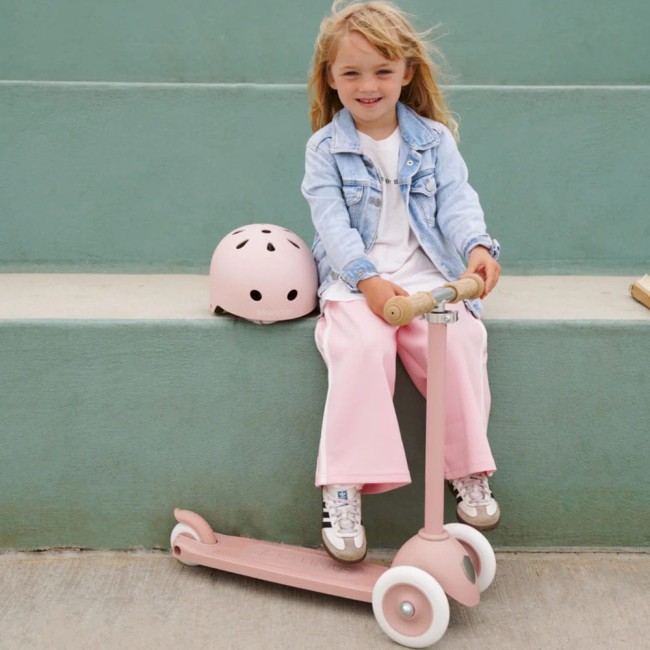 Dziecięcy kask rowerowy Banwood Eco Dusty rose