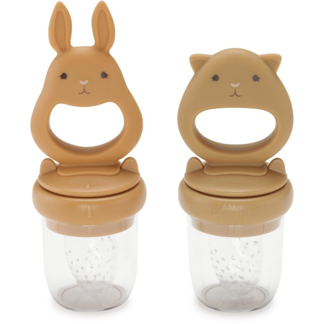 Konges Slojd silikonowy gryzak Bunny almond/terracotta