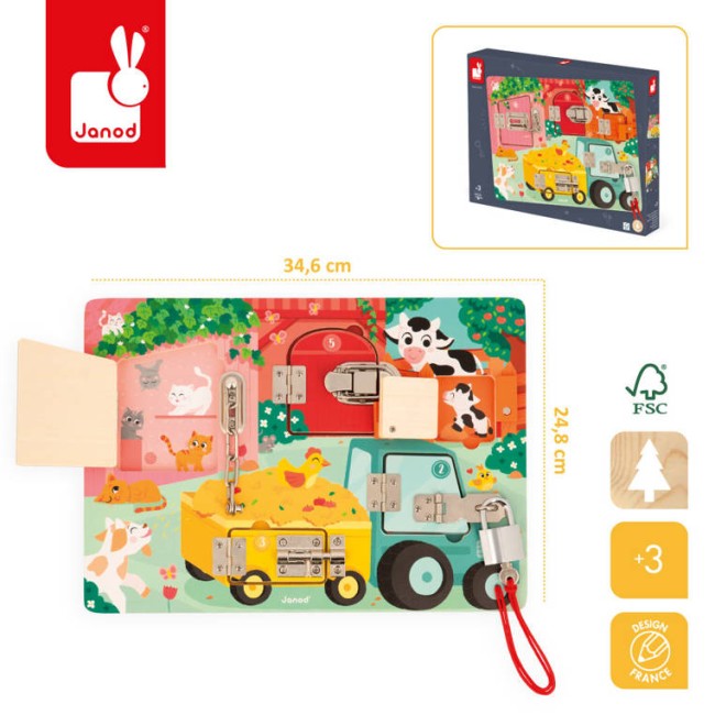 Manipulacyjna tablica Janod Drewniana Farma 9396