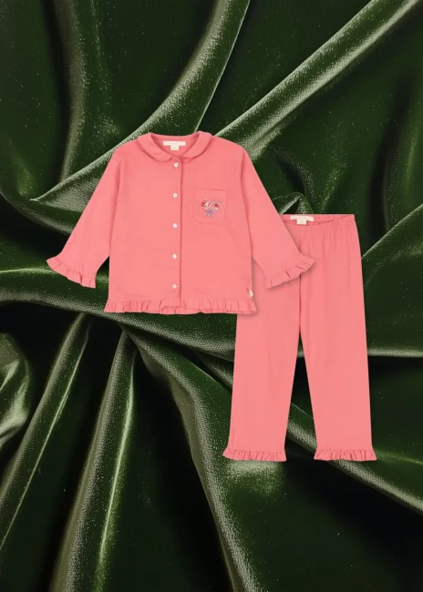 Konges Slojd piżamka Pio frill strawberry pink KS102059 S30093
