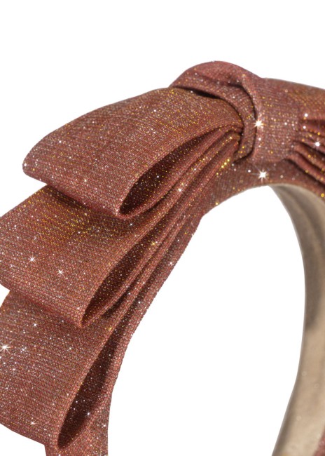 Przepaska do włosów Konges Slojd glitter bow mellow rose