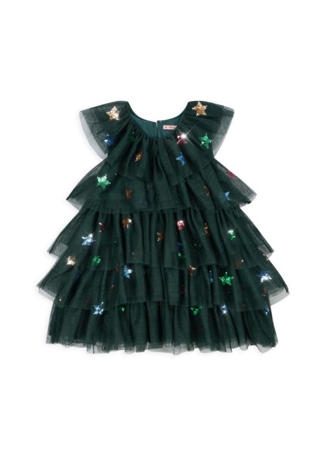 Konges Slojd sukienka Yvonne christmas dress hunter green