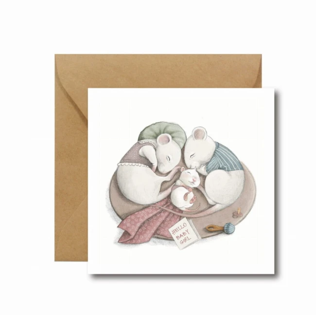 Hi Little kartka okolicznościowa Hello baby girl