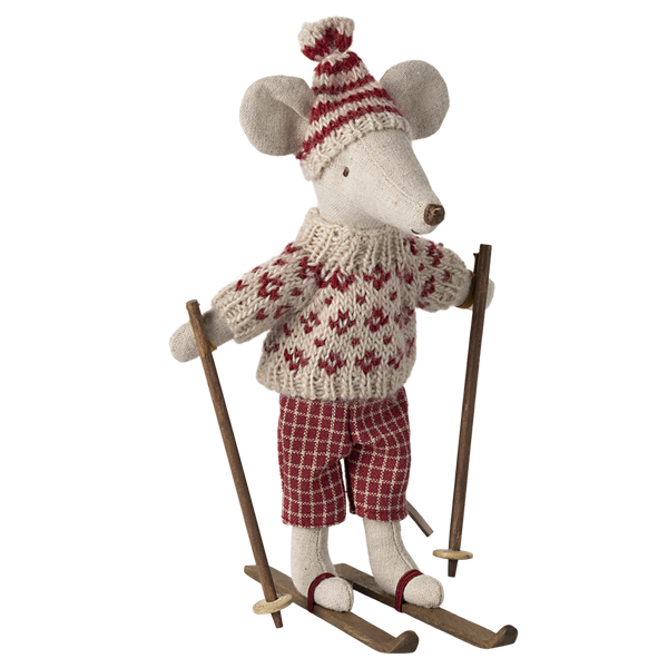 Maileg Mum winter mouse Red