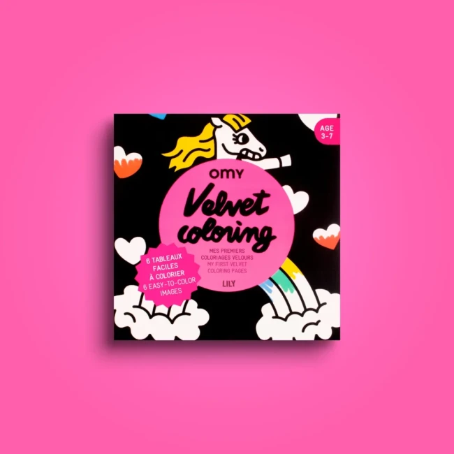 Omy zestaw 6 welwetowych kolorowanek Jednorożce