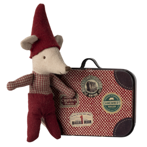 Maileg Dekoracja bożonarodzeniowa Christmas mouse Baby in suitcase