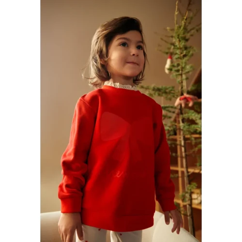 Dziecięca bluza Liewood Rakel holiday bow dark red