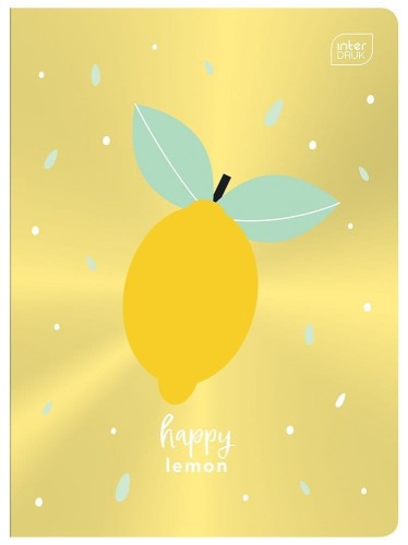 Interdruk zeszyt A5 w cienką linię 16k Metallic happy lemon