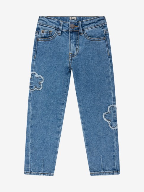 Daily Seven spodnie jeans Mom fit flower patch 930024 7154
