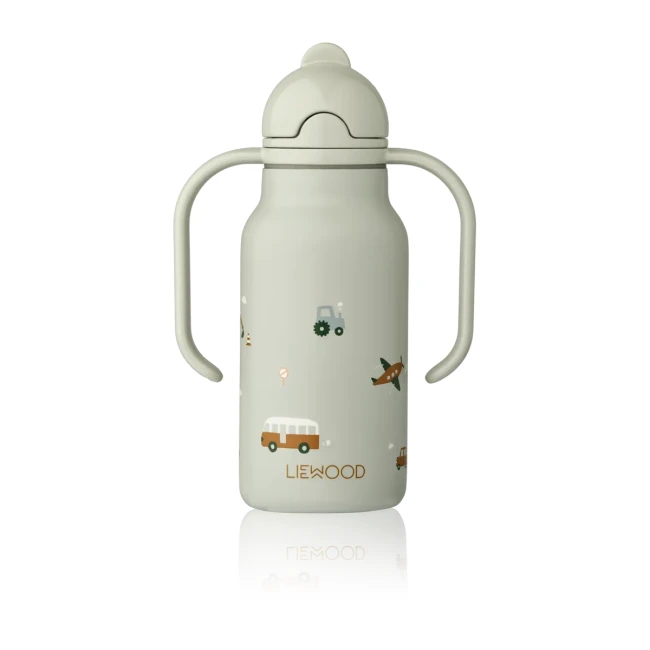 Liewood bidon stalowy ze słomką Kimmie bottle 250ml Vehicles Dove blue