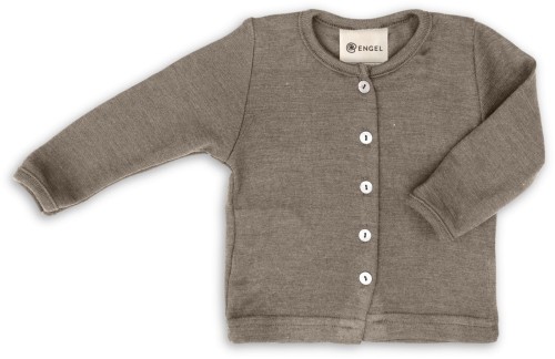 Engel cardigan merino walnuss melange
