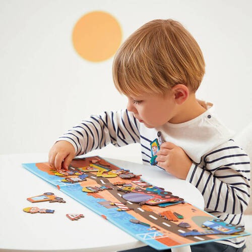 Janod Magnetyczna układanka Plac budowy Magneti stories 3+ 11558