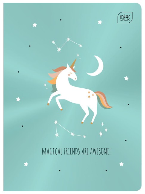 Interdruk zeszyt A5 w kratkę 16k Metallic unicorn