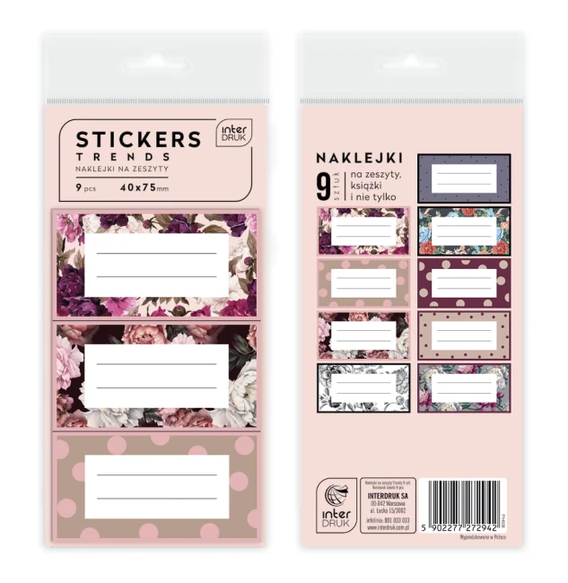 Interdruk naklejki na zeszyty Trends