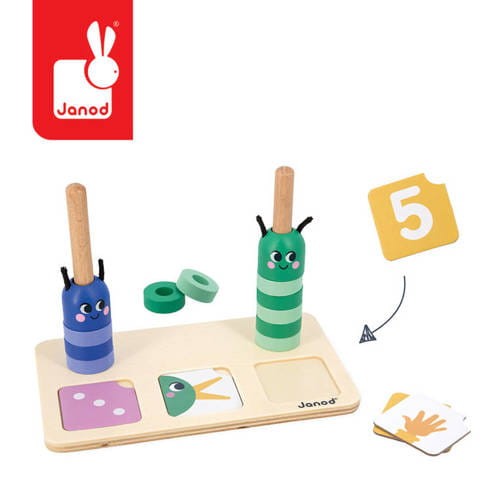 Matematyczna układanka Janod Drewniana Komponowanie i porównywanie liczb 3+ 9432