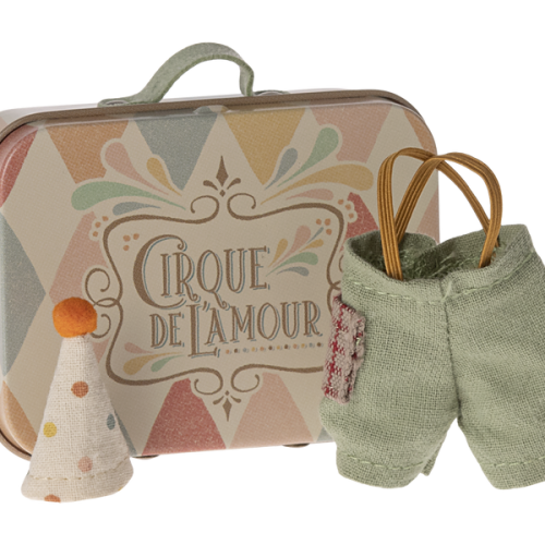 Maileg Ubranko myszki Clown in suitcase