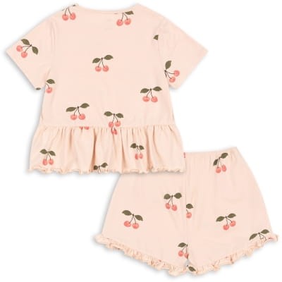 Konges Slojd zestaw koszulka szorty basic Ma Grande Cerise Pink