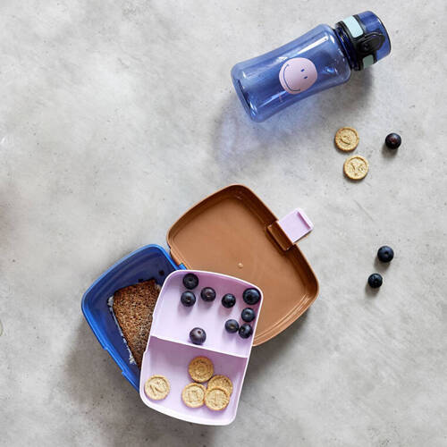 Zestaw na lunch Lassig Lunchbox + Tritanowa butelka bidon 460 ml Little Gang Smile caramel/blue