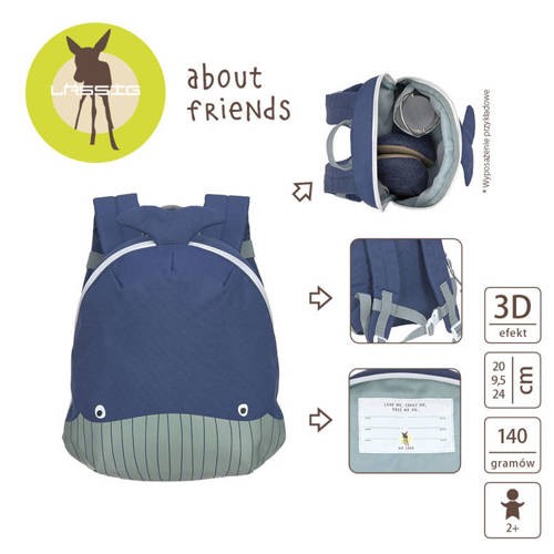 Plecak Lassig Mini About Friends Wieloryb