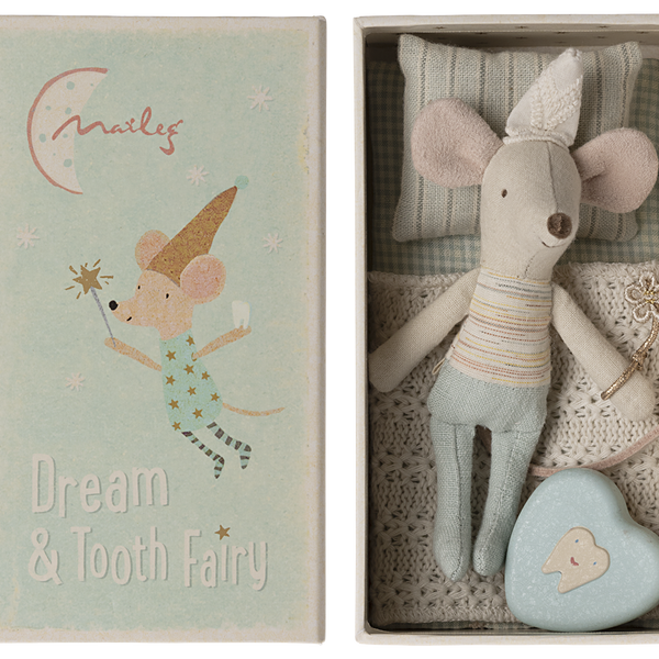 Wróżka zębuszka Maileg Myszka Tooth fairy Little brother mouse in matchbox