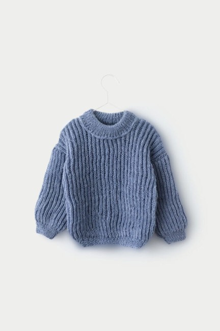 Booboo sweterek Minima merino stalowy błękit