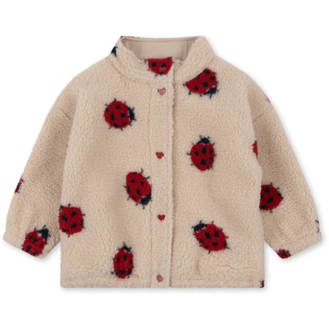 Konges Slojd kurtka pluszowa Jody teddy jacket ladybug sand