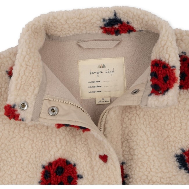 Konges Slojd kurtka pluszowa Jody teddy jacket ladybug sand