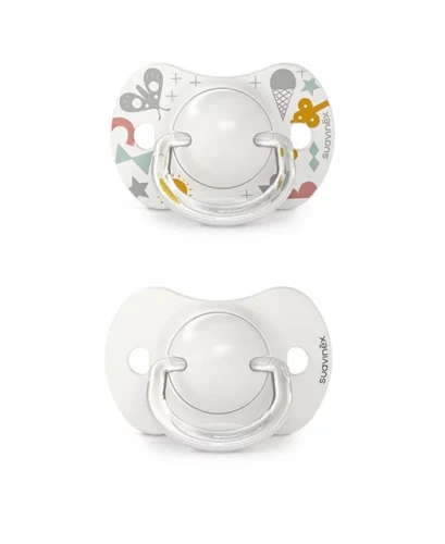 Suavinex Smoczek fizjologiczny SX Pro silikonowy 2szt. 0-6 mcy walk in the park szary