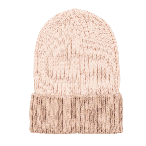 Bim Bla czapka bambusowa duo różowa beżowa