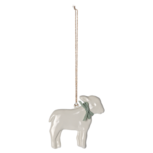 Dekoracja wielkanocna Maileg Metal ornament, Lamb yellow