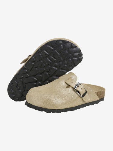 Klapki skórzane En Fant Clogs nubuck leather champane beige