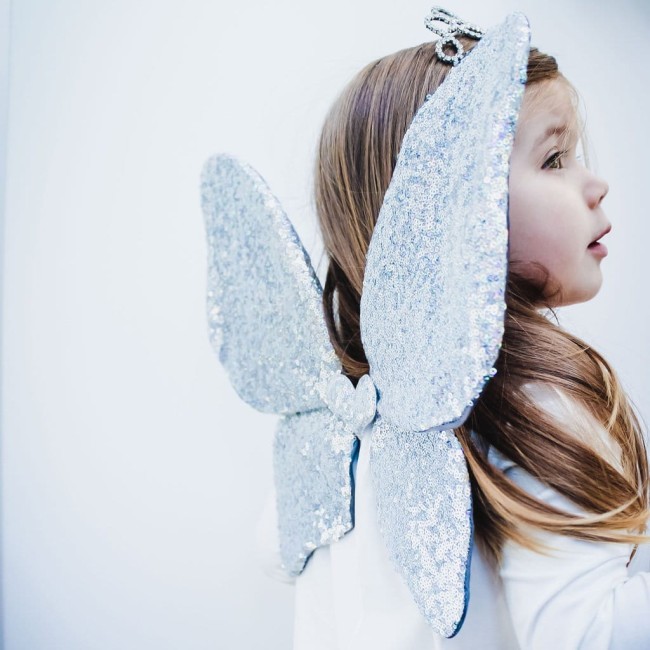 Mimi Lula Seuqin Silver sparkle skrzydełka dla dzieci
