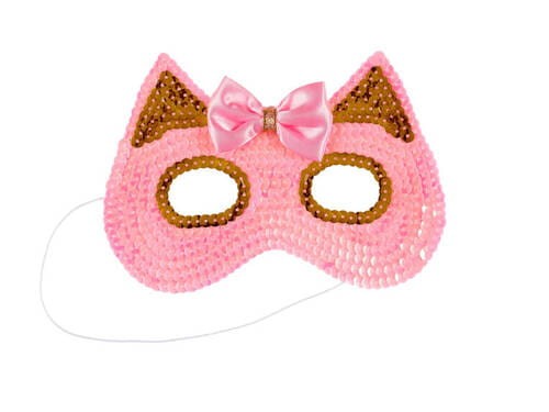 Souza Maska Kot różowo-złote cekiny