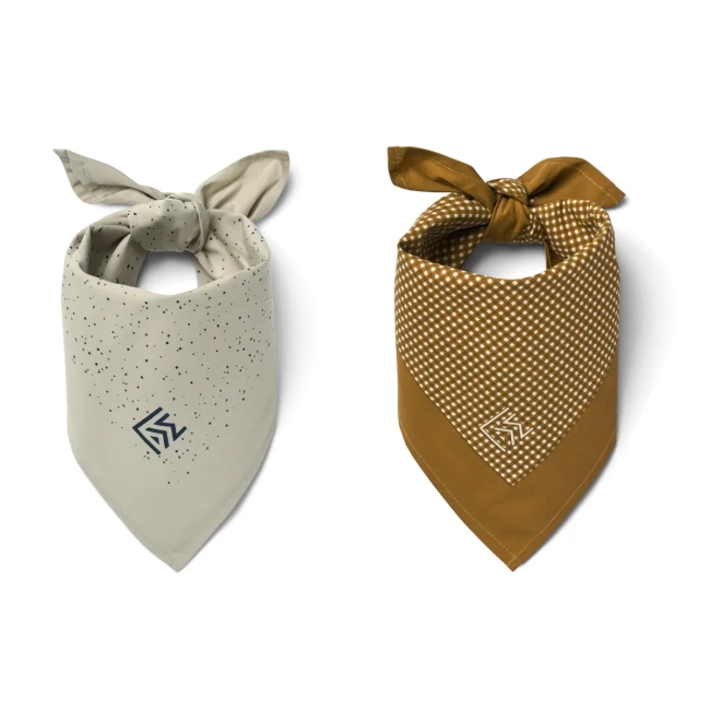 Liewood bandana Bali 2pack Splash dot mist Check mix