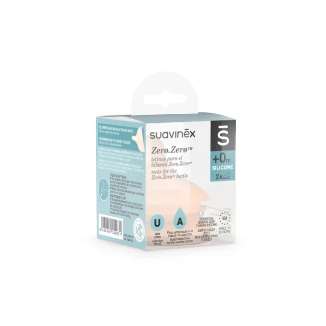 Suavinex Zero Zero Smoczek S | przepływ adaptacyjny 2szt.
