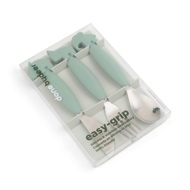 Done by Deer Sztućce dla Dziecka Green Easy-Grip 1126863 Kuchnia/Sztućce, kubki, talerzyki