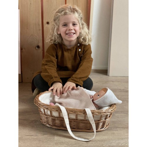 Nosidełko Egmont Toys gondola dla lalki z naturalnej wikliny