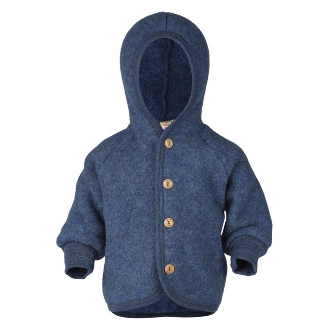Engel Natur Kurtka z kapturem wełna merino Blue melange