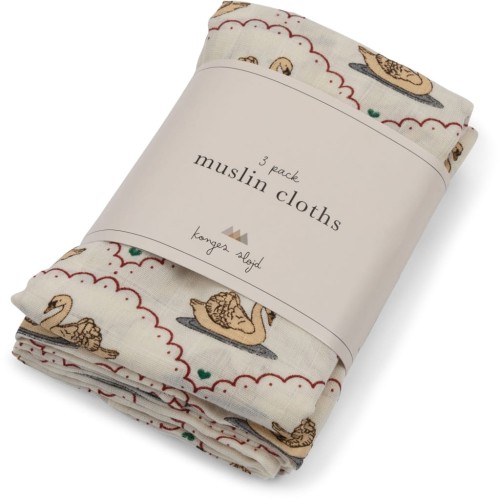 Konges Slojd Zestaw pieluszek muślinowych Swan