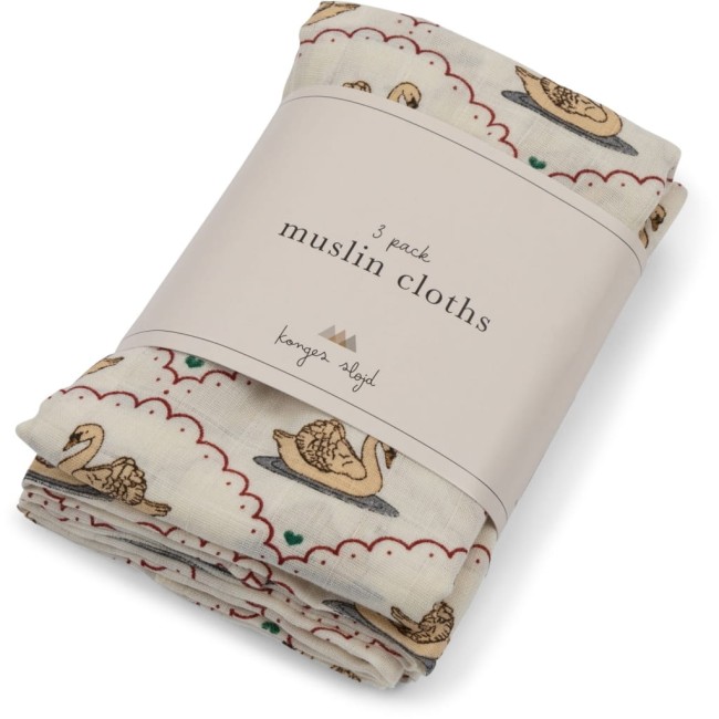 Konges Slojd Zestaw pieluszek muślinowych Swan