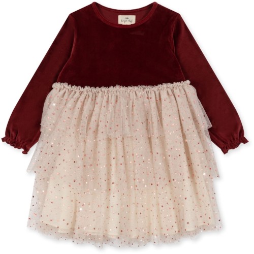 Konges Slojd sukienka Belis velvet dress Red Dahlia