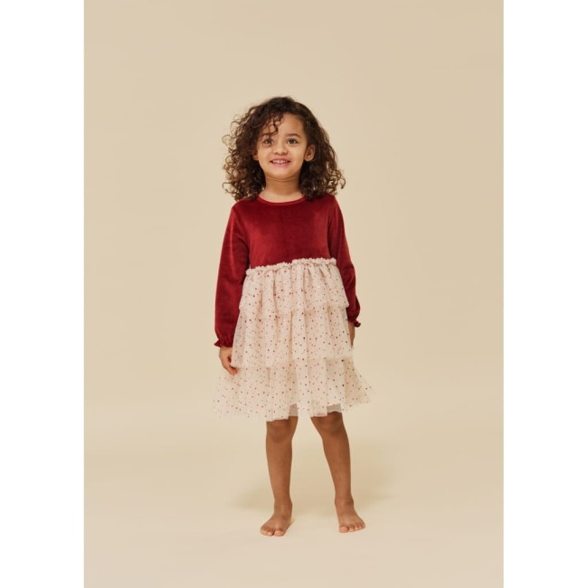 Sukienka Konges Slojd Belis velvet Red Dahlia