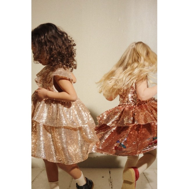 Sukienka Konges Slojd Starla sequin gold blush