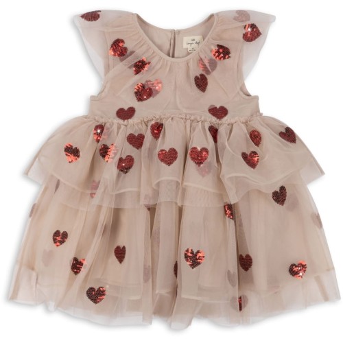 Konges Slojd sukienka tiulowa z cekinami Yvonne Fairy dress coeur sequins
