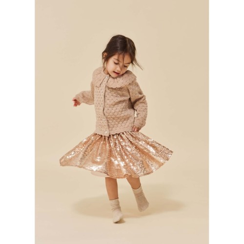 Konges Slojd spódnica cekinowa Starla sequin skirt gold blush