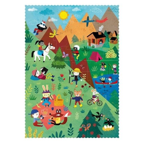 Puzzle dla dzieci Londji Dwustronne Lato i Zima w Górach