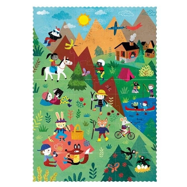 Puzzle dla dzieci Londji Dwustronne Lato i Zima w Górach