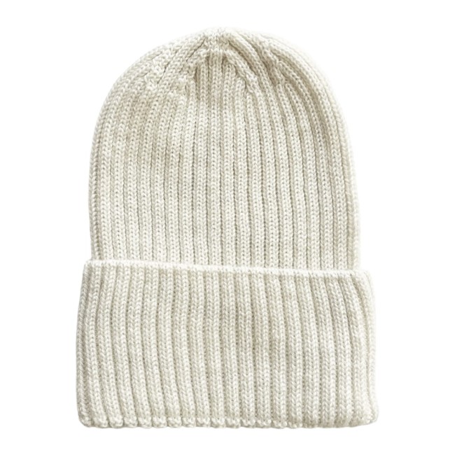 Bim Bla czapka niemowlęca z wełny merino kremowa