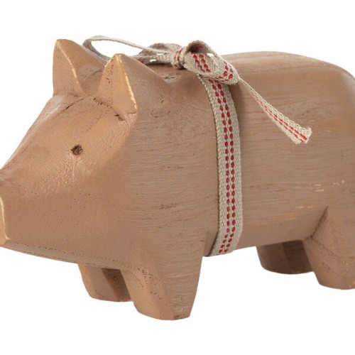 Maileg dekoracja bożonarodzeniowa Pig small old rose