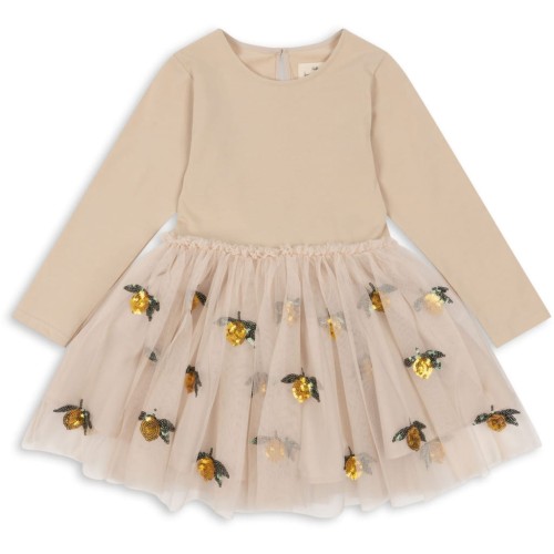 Konges Slojd sukienka Yvonne dress Lemon Sequin